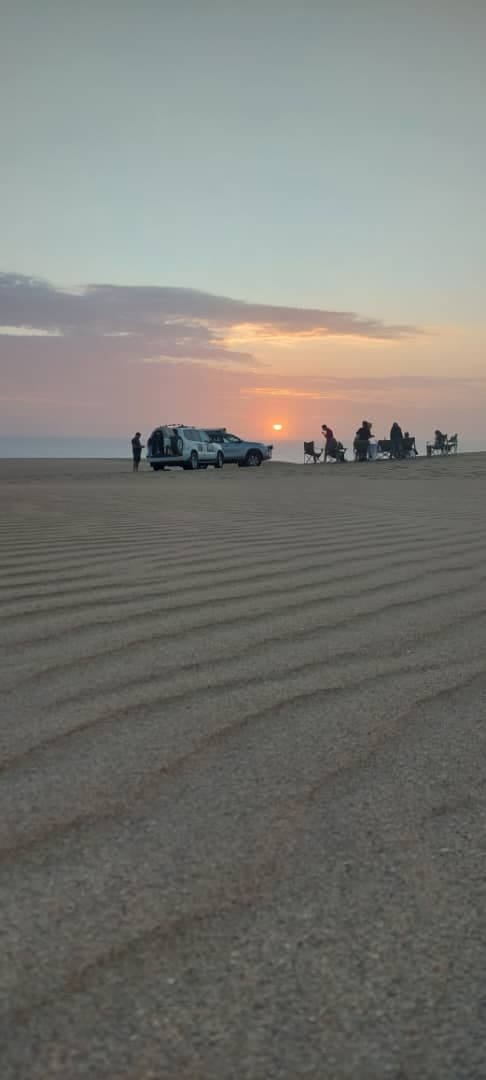 Langstrand Namib Dunes sunset tour - golden dunes at dusk